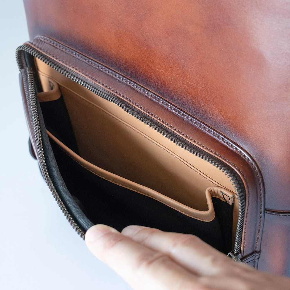 レザービジネスリュック 本革 バックパック ブラウン GUILDFORD BROWN