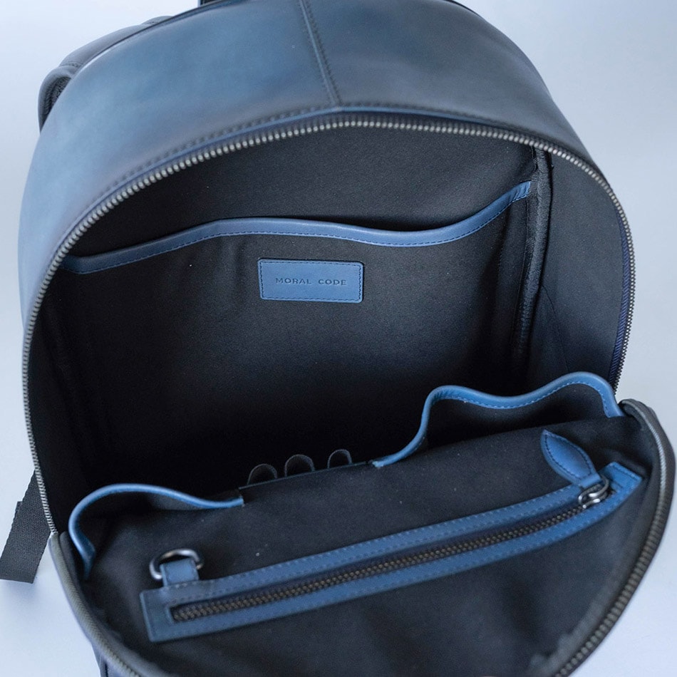 レザービジネスリュック 本革 GUILDFORD NAVY バックパック ネイビー紺