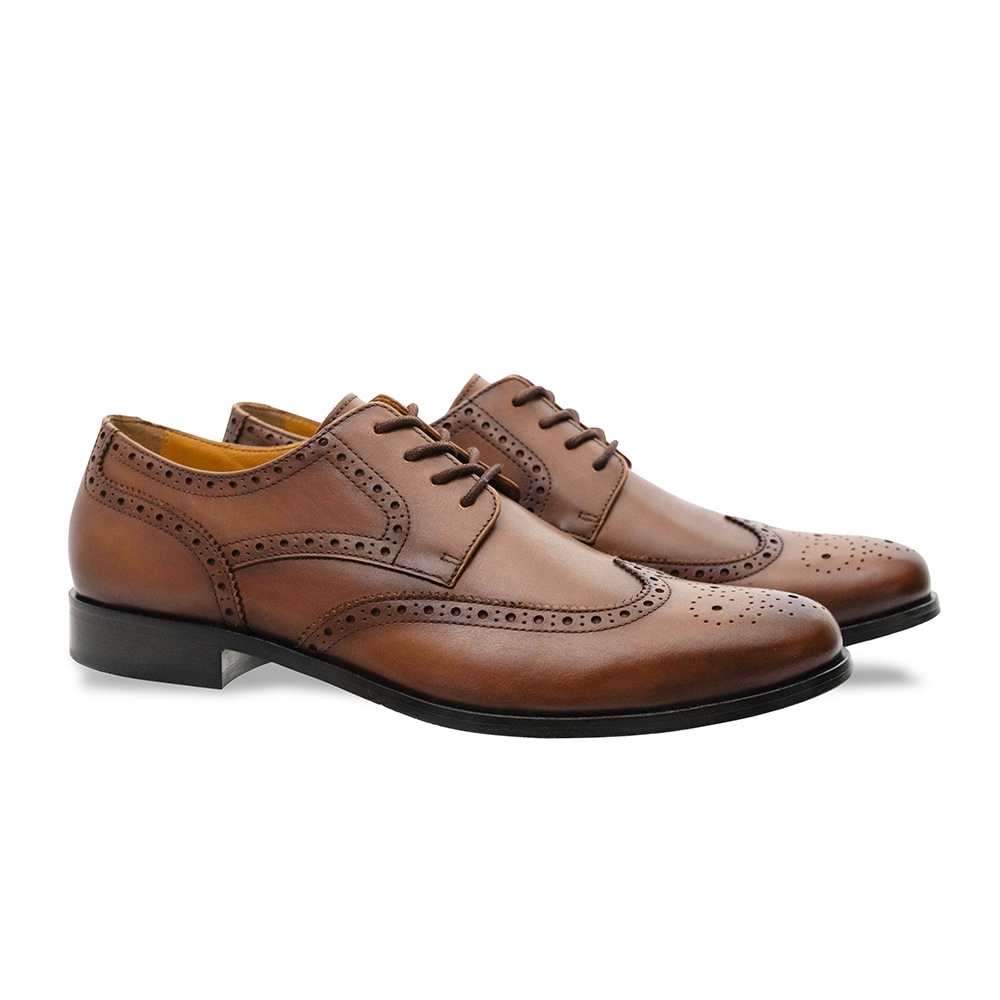 メンズ革靴ストレートチップ内羽根アーロンダークブラウン