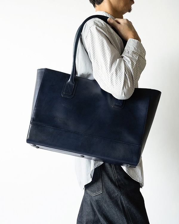 ビジネスレザーバッグクロスビー2ネイビー