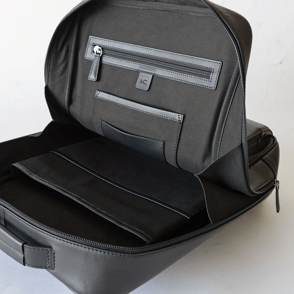 レザービジネスリュック OLIVER BLACK バックパック ブラック黒