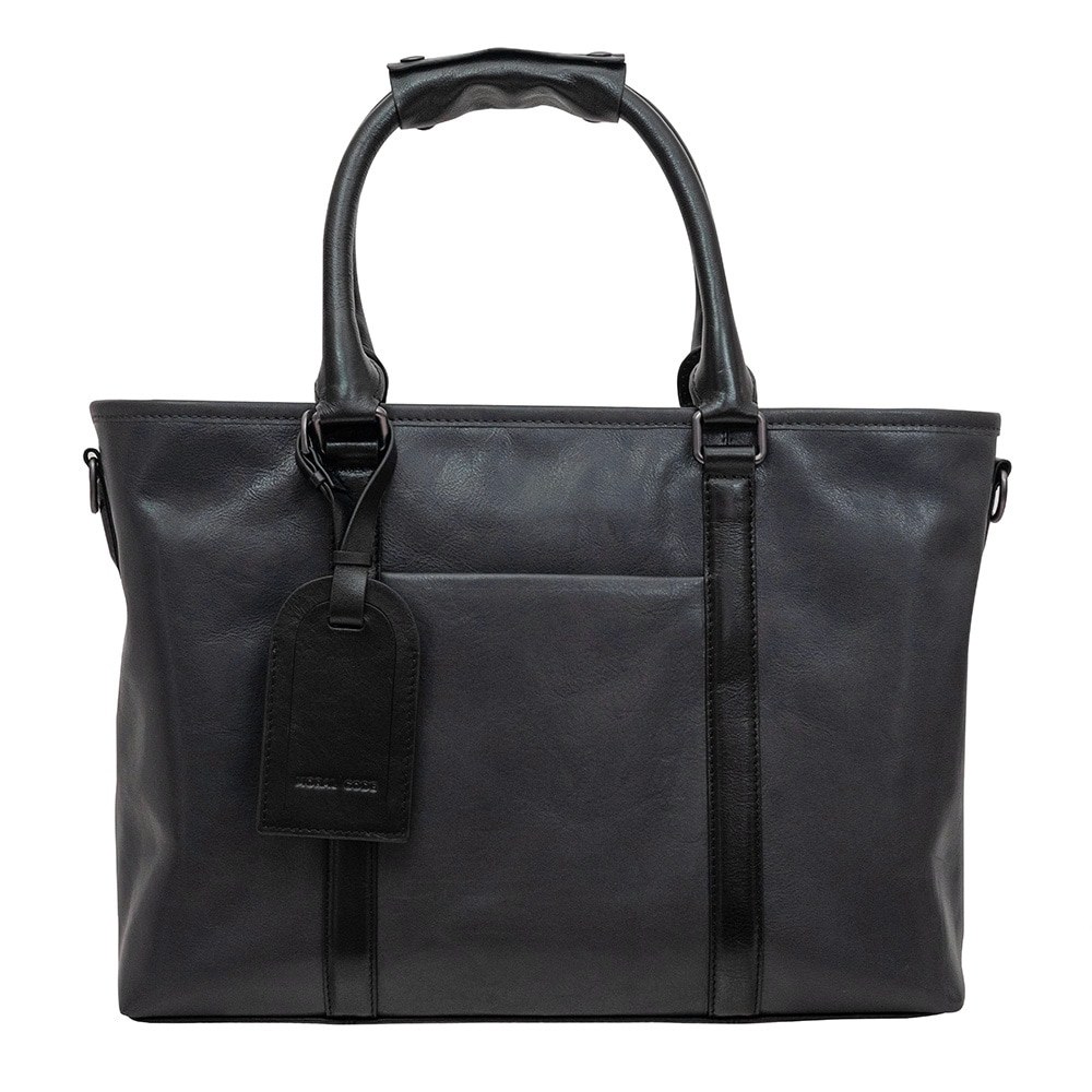 >軽量で柔らかい本革ショルダーレザートートバッグブラックオニックス