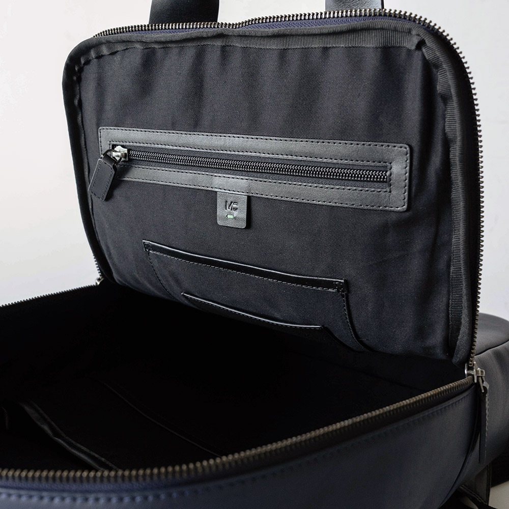 レザービジネスリュック VIRGINIA NAVY バックパック ネイビー紺