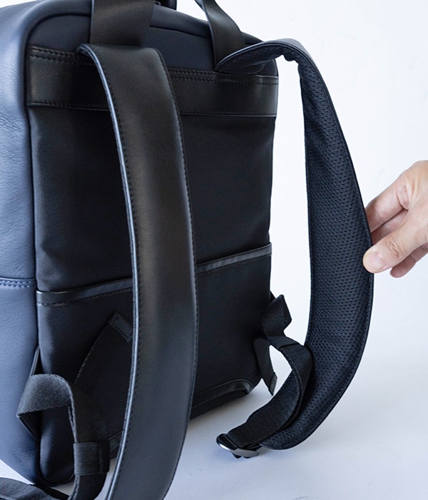 レザービジネスリュック VIRGINIA NAVY バックパック ネイビー紺