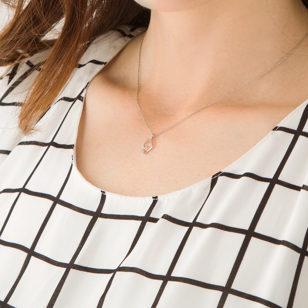 立体的フォルム モチーフ ネックレス K18GP 日本製 | ネックレス