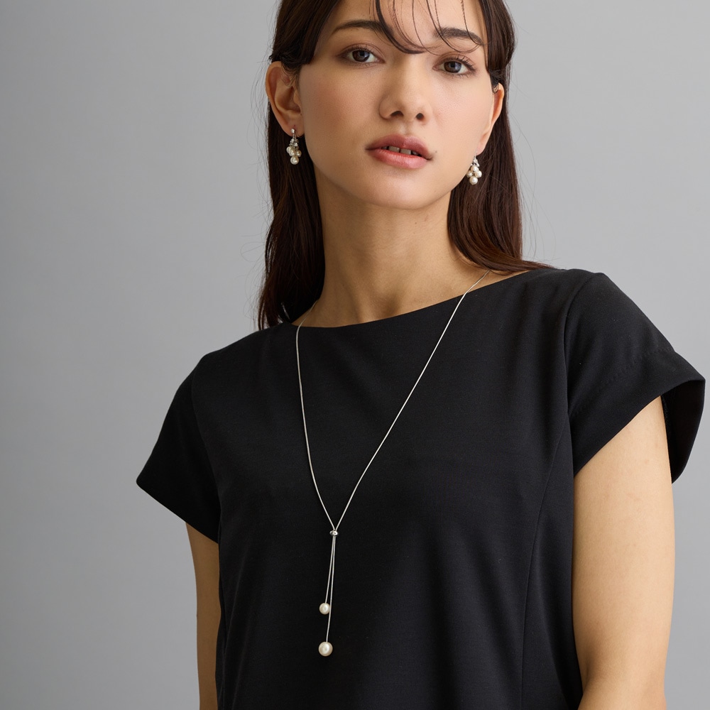 Pearl Y Lariat Necklace｜スライド調整できるY字パールラリエット