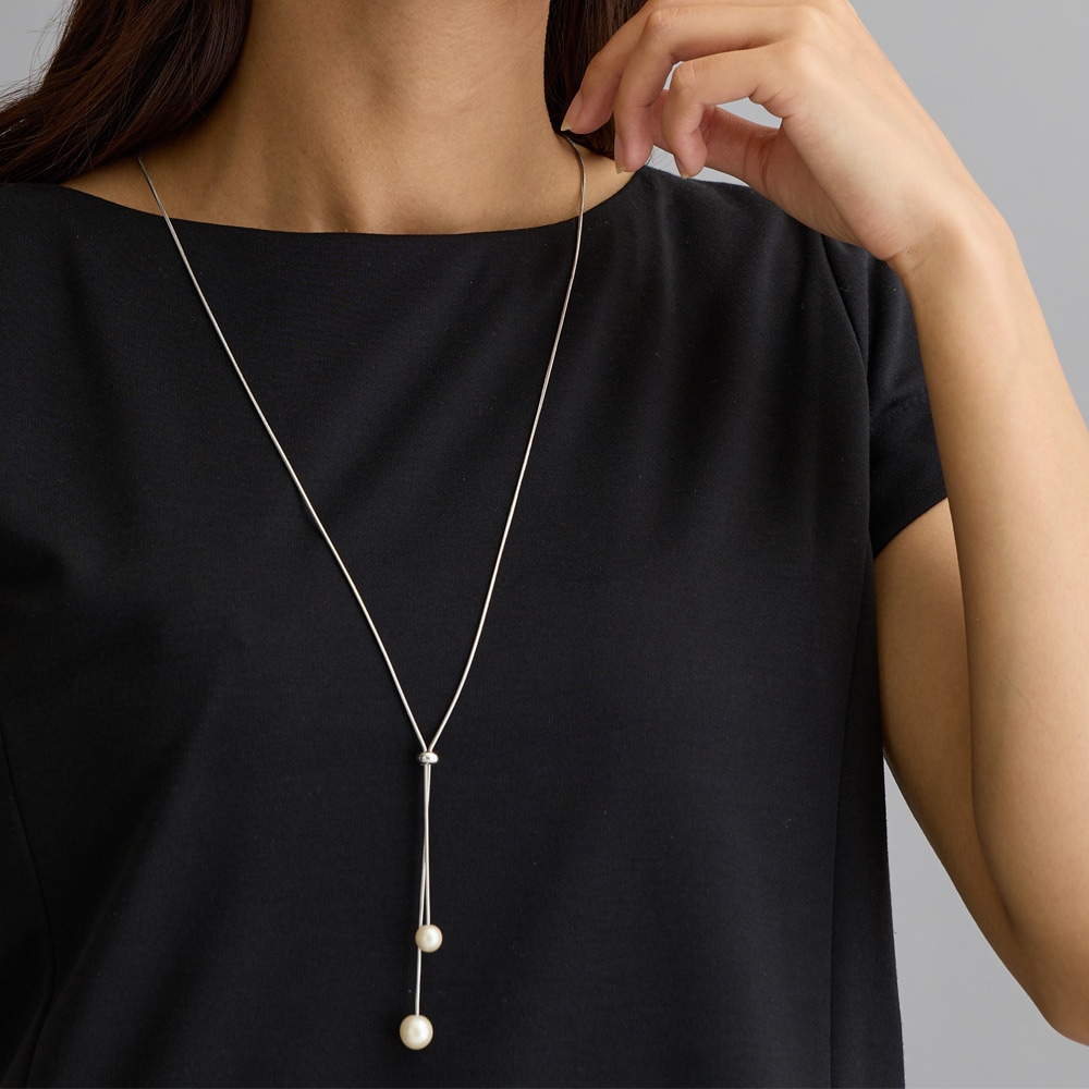 Pearl Y Lariat Necklace｜スライド調整できるY字パールラリエット