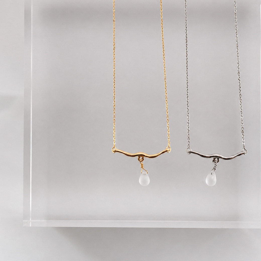 Flow Drop Necklace｜ニュアンスウェーブのフロードロップネックレス