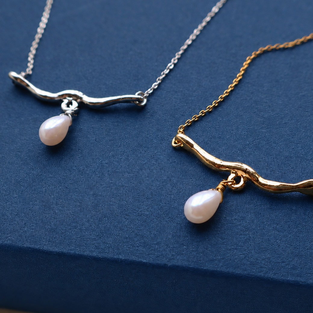 Flow Drop Necklace｜ニュアンスウェーブのフロードロップネックレス