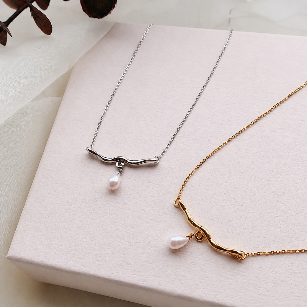 Flow Drop Necklace｜ニュアンスウェーブのフロードロップネックレス