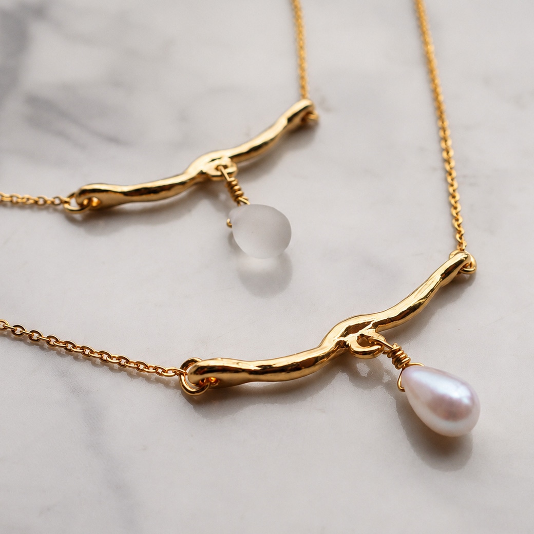 Flow Drop Necklace｜ニュアンスウェーブのフロードロップネックレス