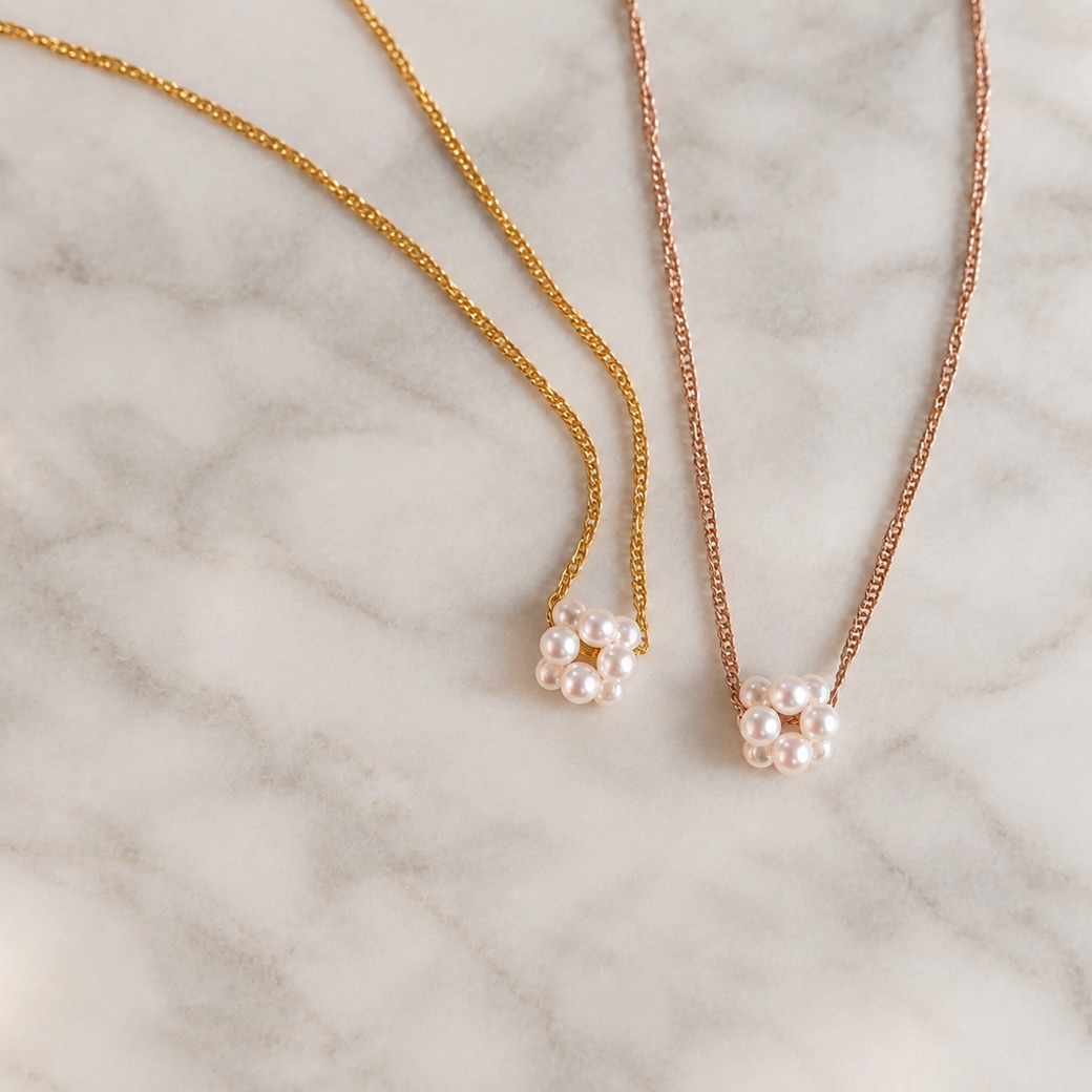Petite Pearl Flower Necklace｜可憐なパールフラワーネックレス
