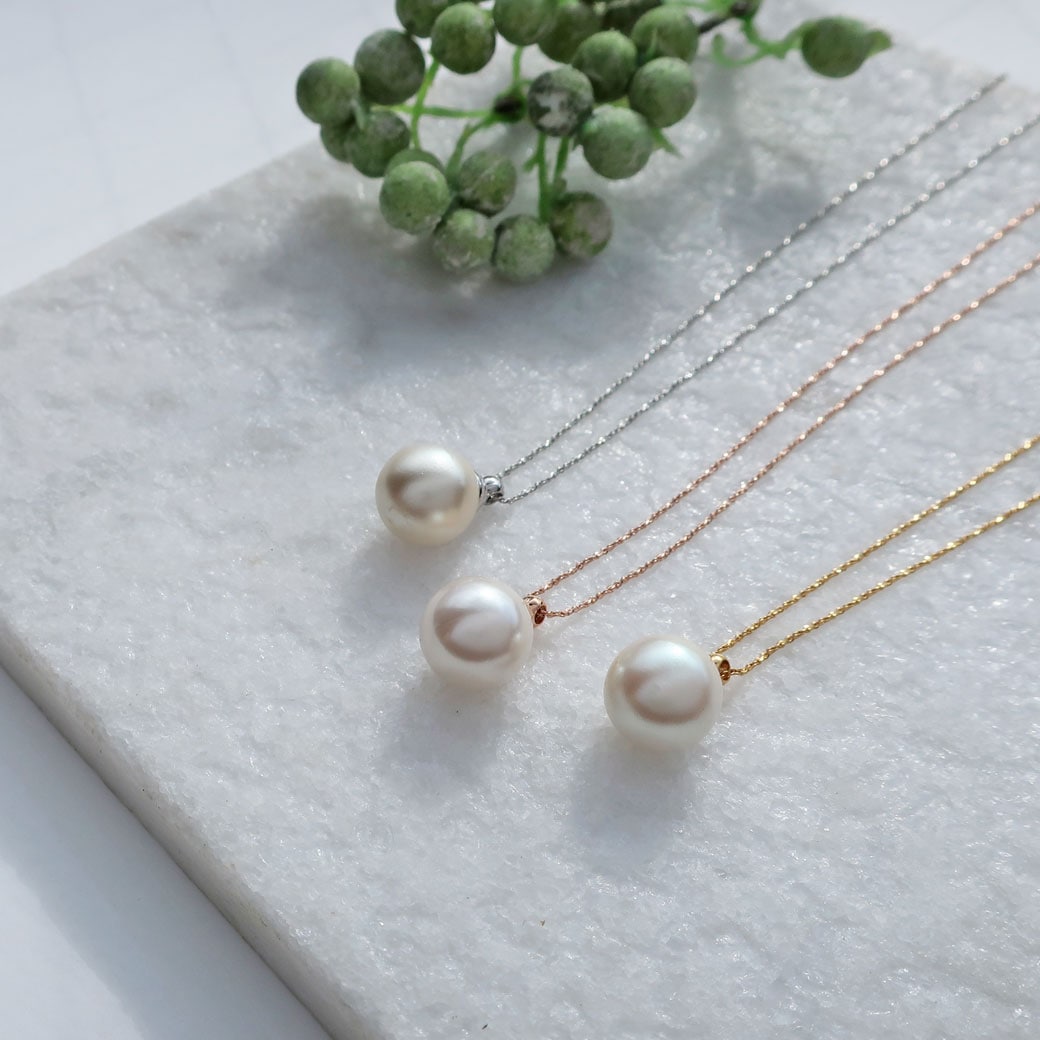 日本製×金属アレ対応 敏感肌にも安心。高見えする 1粒パールネックレス