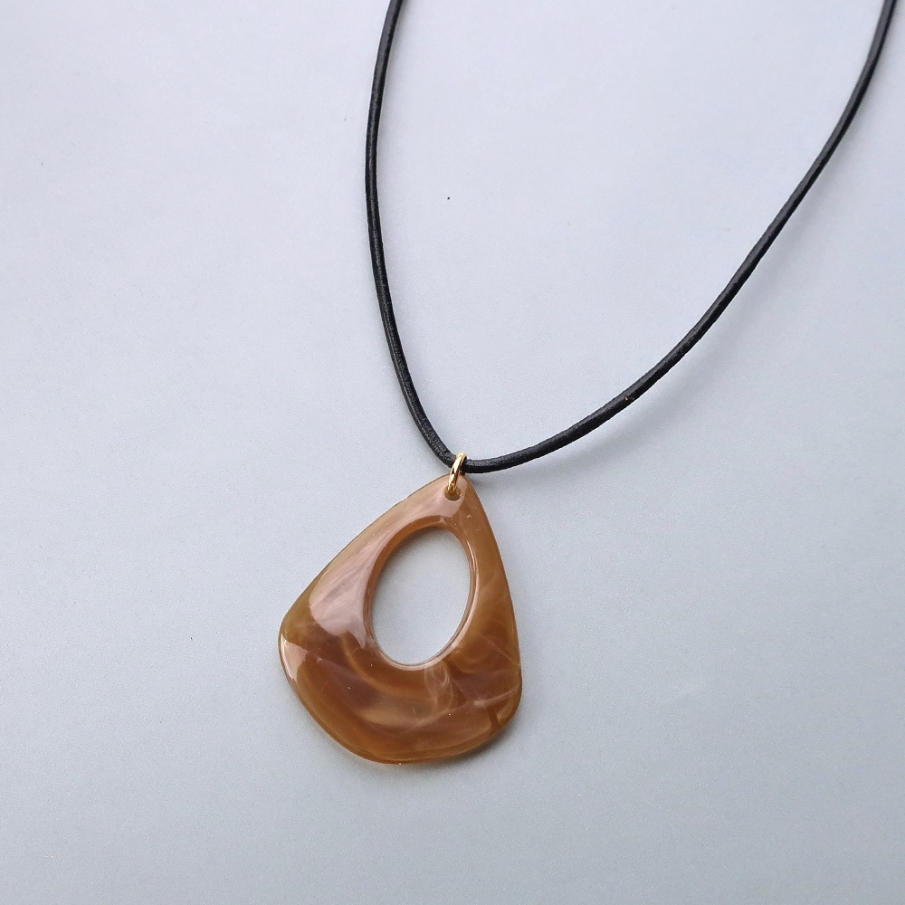 日本製 べっこう風 マーブル ロングネックレス | ネックレス | 日本製