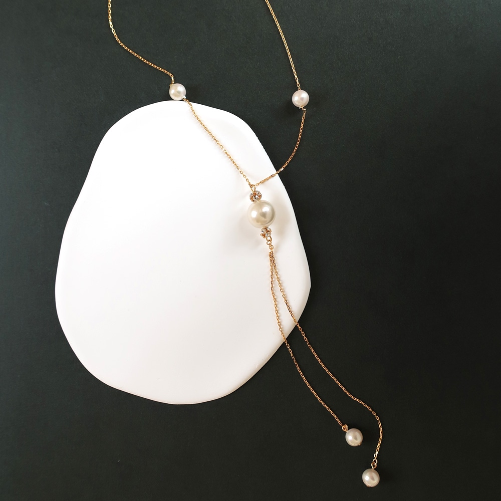 日本製 Y字ネックレス パール ロングネックレス | ネックレス