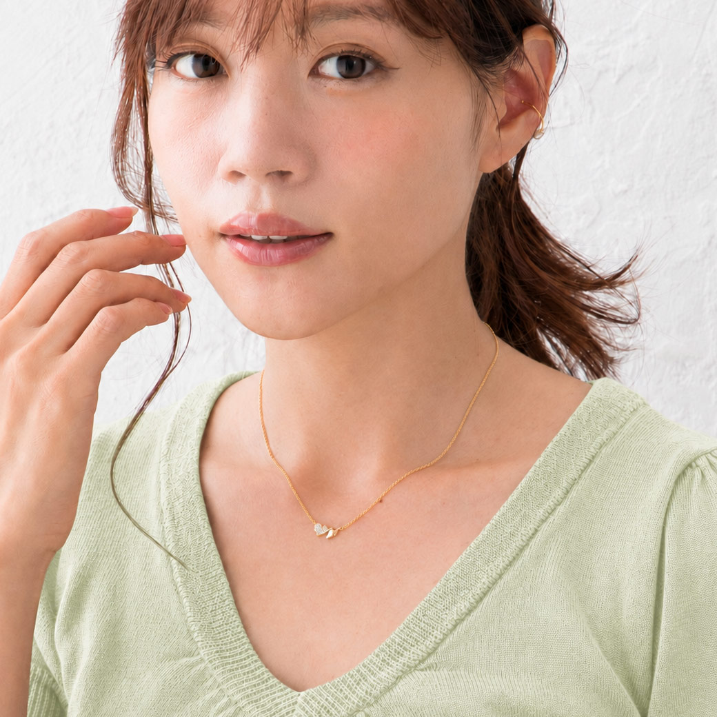 パヴェハート ネックレス レディース 小ぶり
