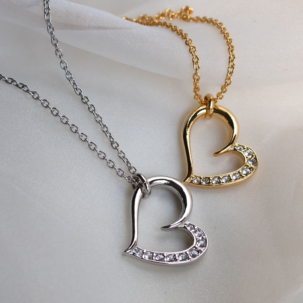 日本製オープンハート ロングネックレス | ネックレス | 日本製