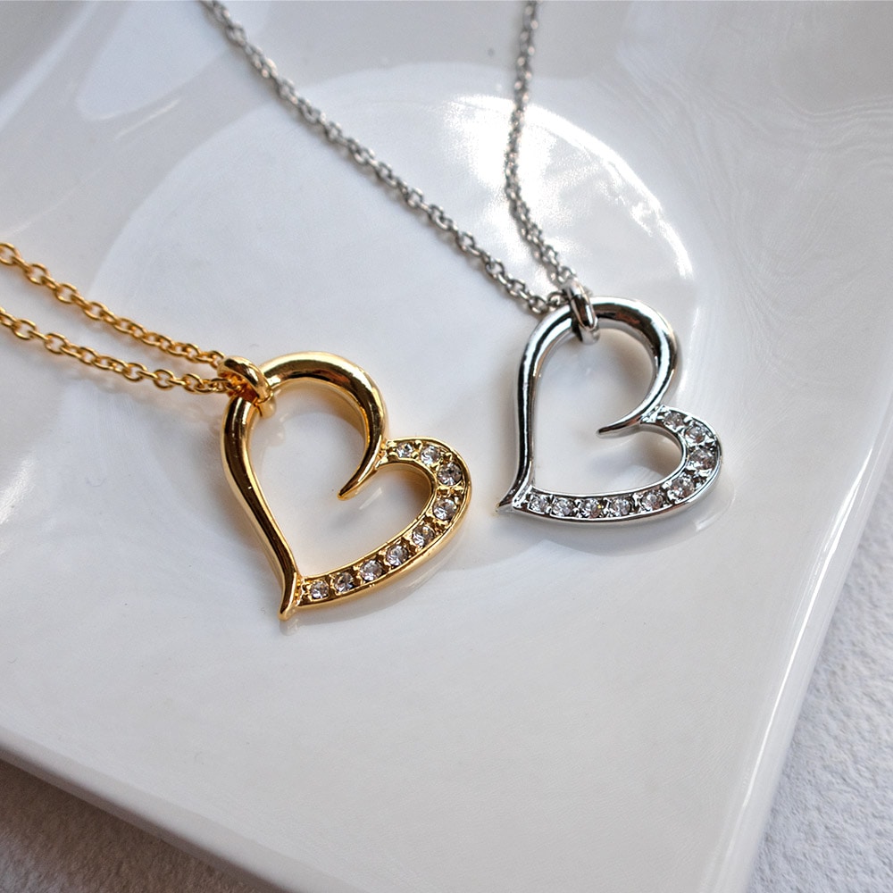 日本製オープンハート ロングネックレス | ネックレス | 日本製