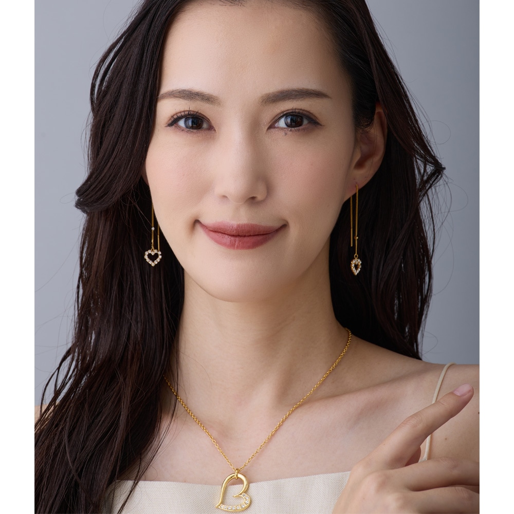 日本製オープンハート ロングネックレス | ネックレス | 日本製