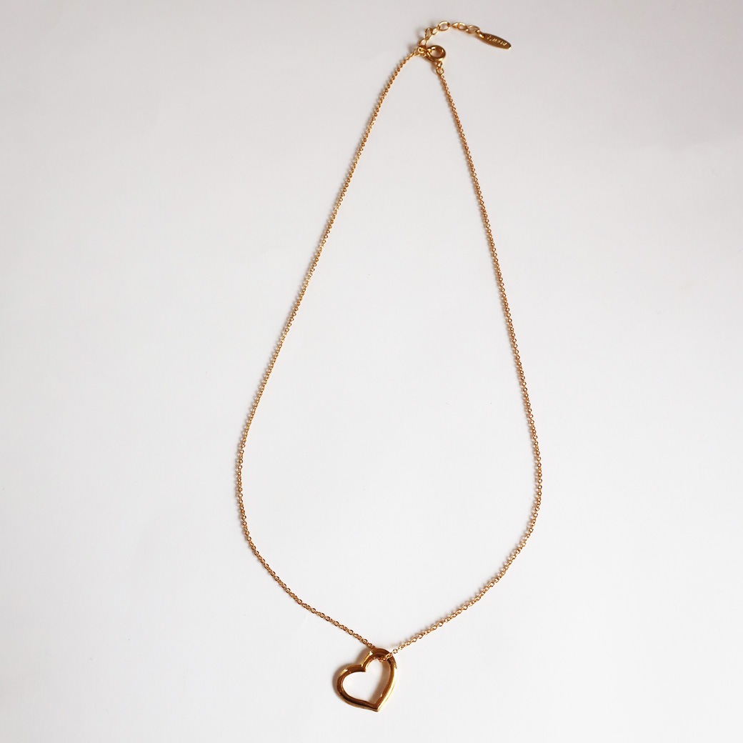 ARPEGE/アルページュ、ネックレストップ、ハート、オレンジゴールド 日本製 オープンハート ネックレス 金属アレルギー対応 | ネックレス