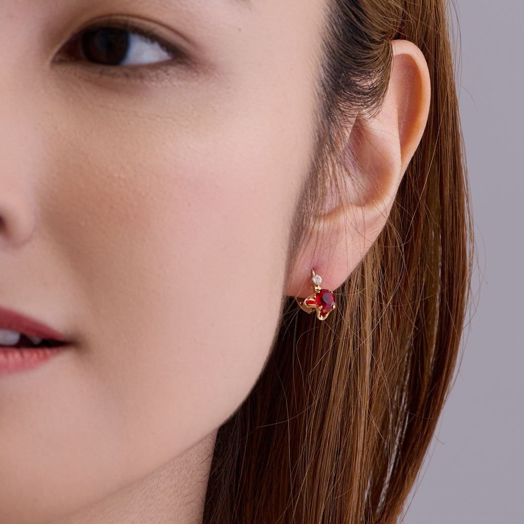 日本製 ビジュー 1粒 キャッチレスフレンチフックピアス | ピアス