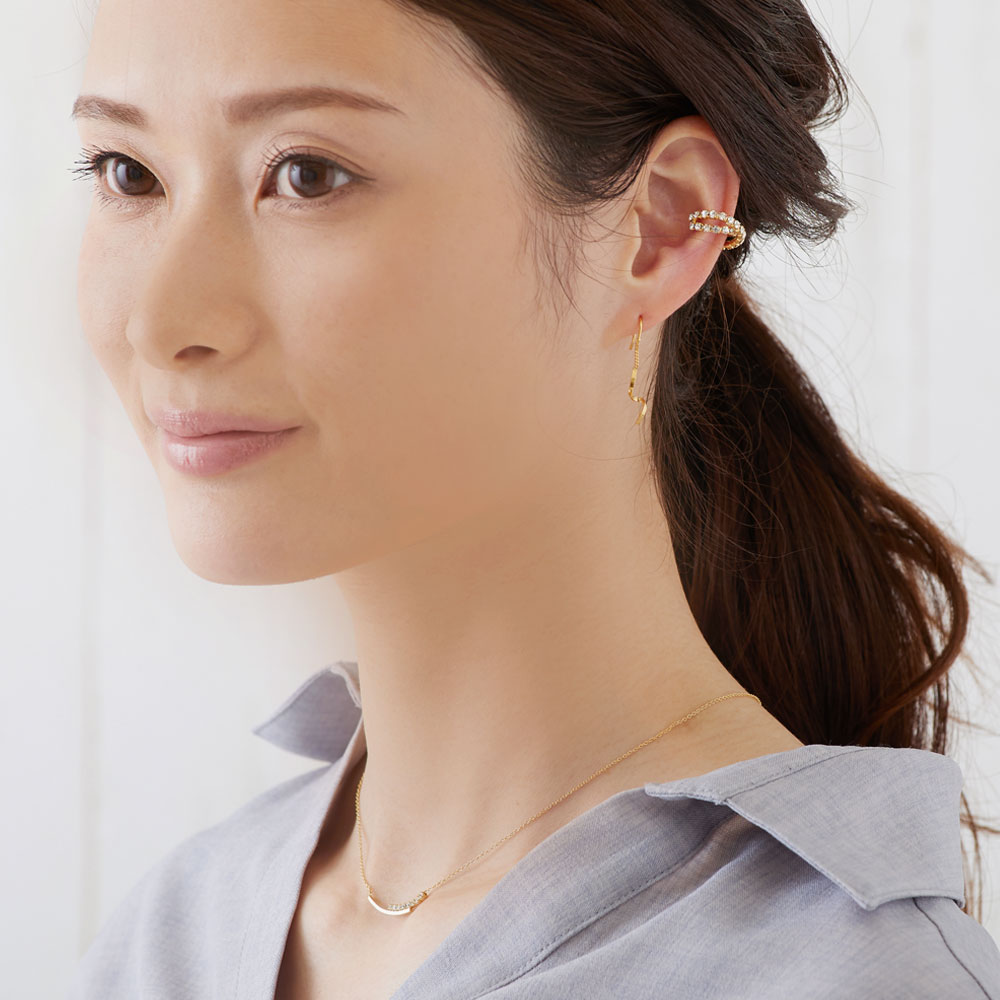 ツイスト ひねりフックピアス イヤリング ノンホールピアス 日本製