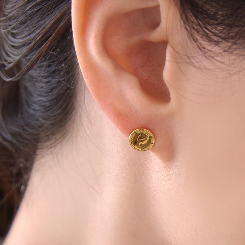 SALE30%OFF】 日本製 コイン スタッドピアス K18GP | ピアス SALE30%OFF】 日本製 コイン スタッドピアス K18GP | ピアス