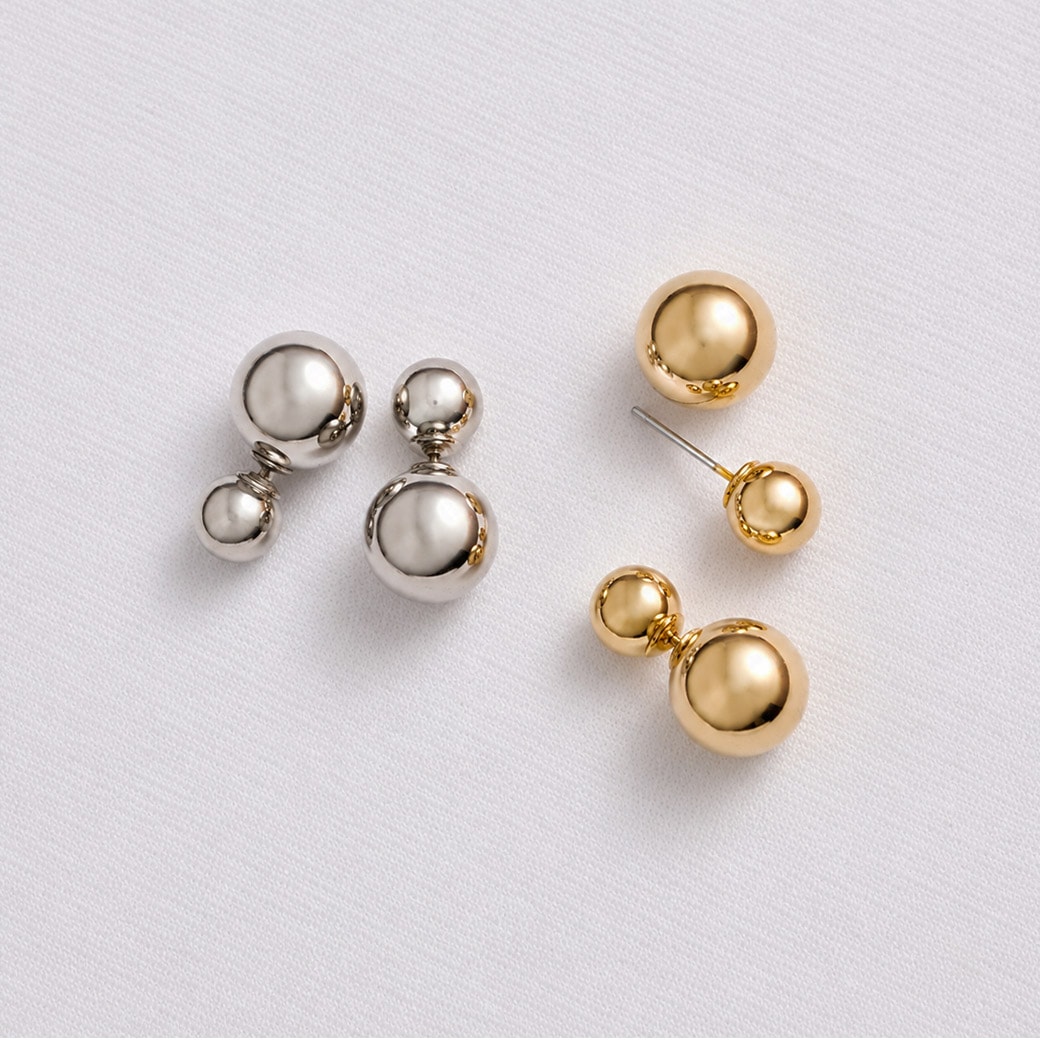 Double Ball Back Catch Pierce｜ダブルボール バックキャッチピアス
