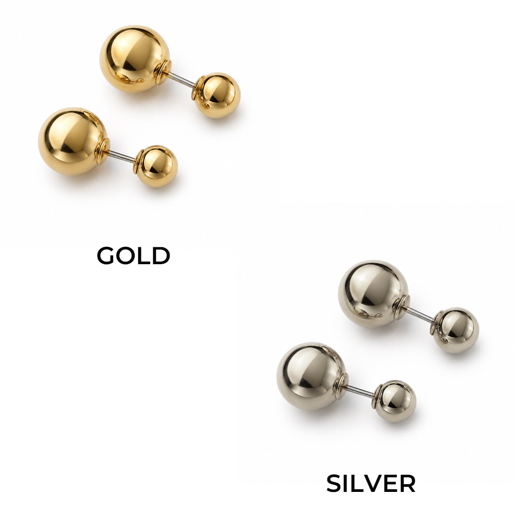 Double Ball Back Catch Pierce｜ダブルボール バックキャッチピアス
