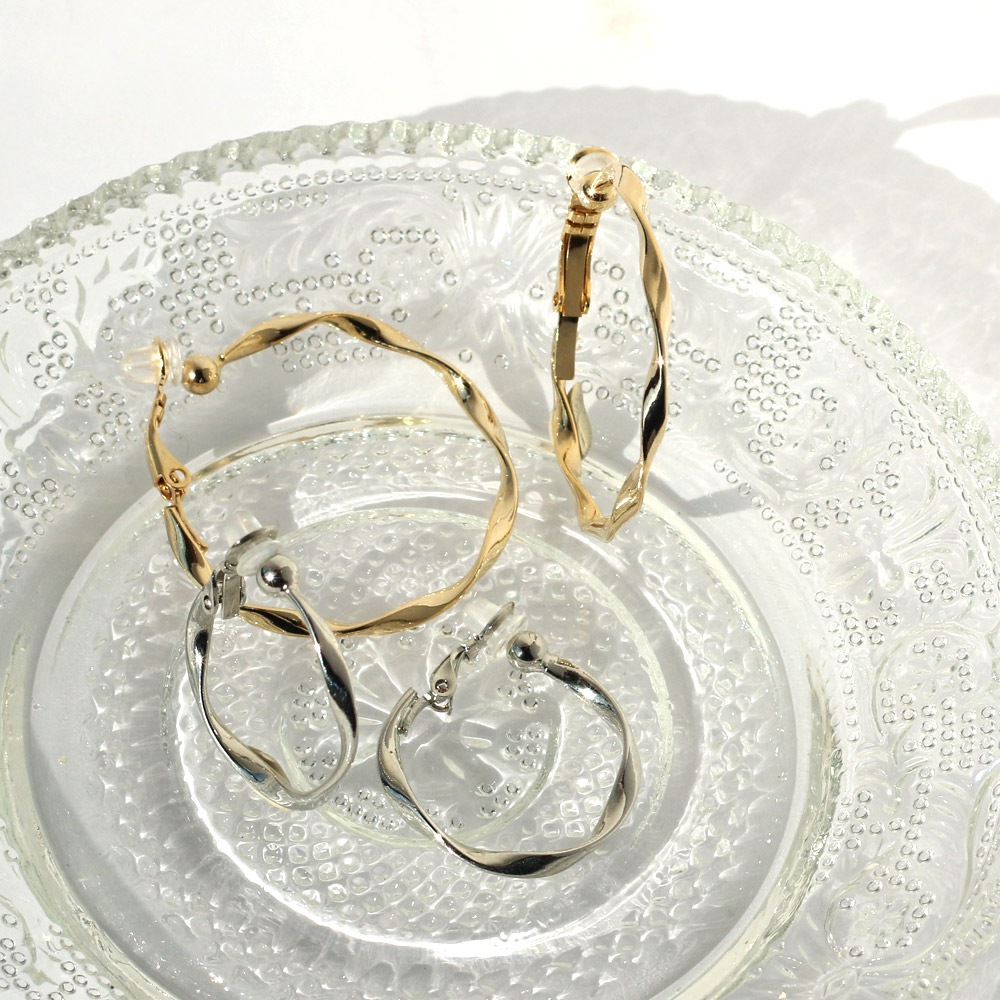 送料無料 日本製 ニッケルフリー ノンストレス フープイヤリング 2.5cm