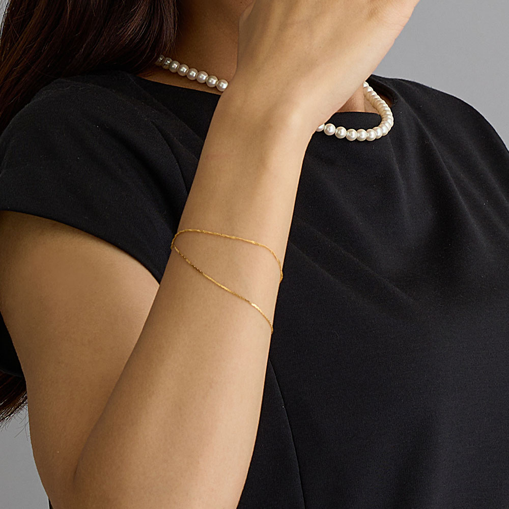 【秋服コーデ】２連クローバーチェーンブレスレット Ops.】大人カジュアルコーデを完成させる2連の新作チェーン