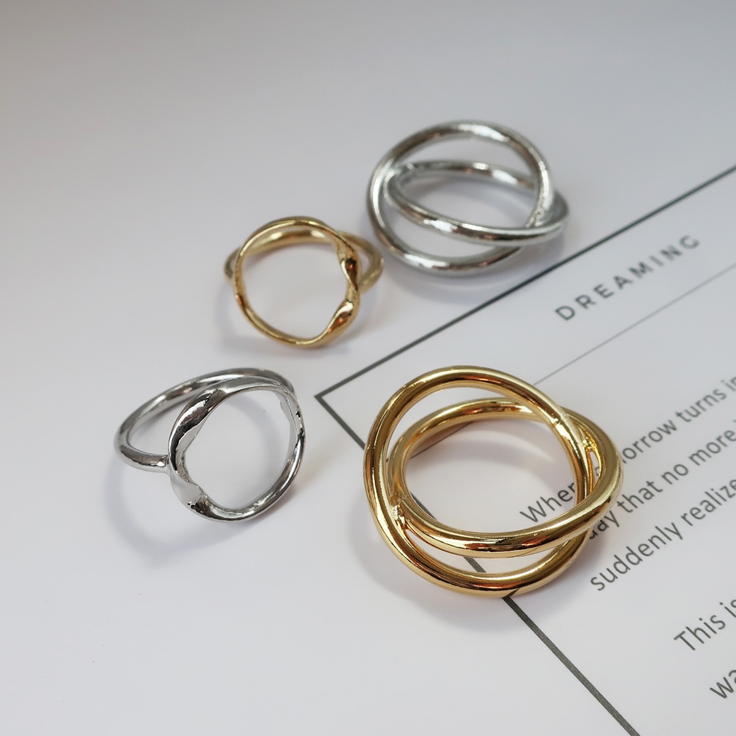 【144】ハンドメイド リング 指輪 日本製 大ぶり メタル 指輪 リング K18G 金属アレルギー対応 | リング