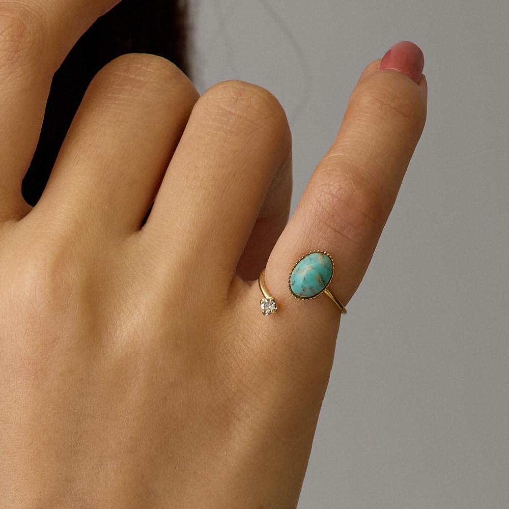 鮮やかなブルーが目を引く ターコイズ リング | 指輪 | 日本製 