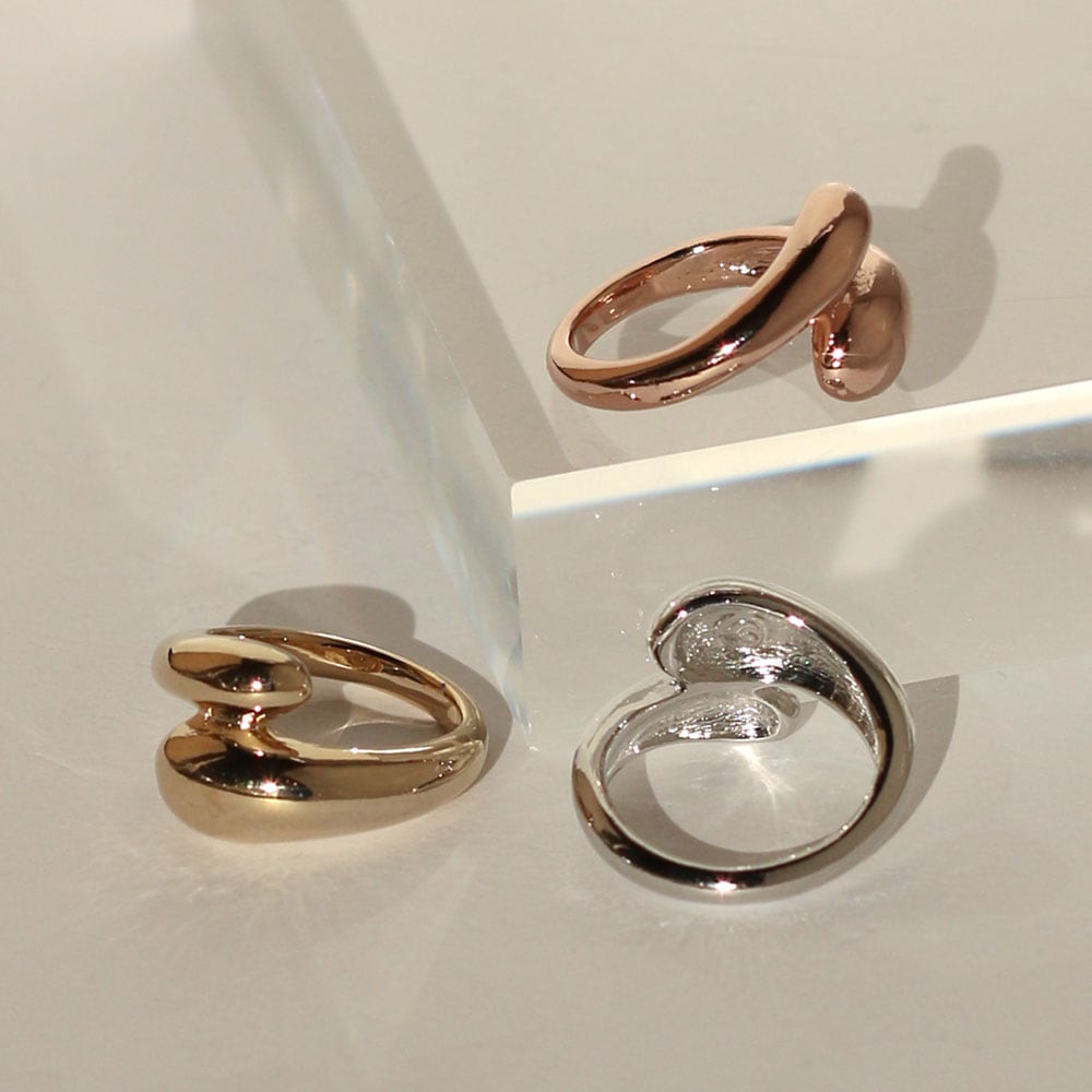 送料無料 日本製 ぷっくりメタルの大人顔フォークリング | リング 指輪