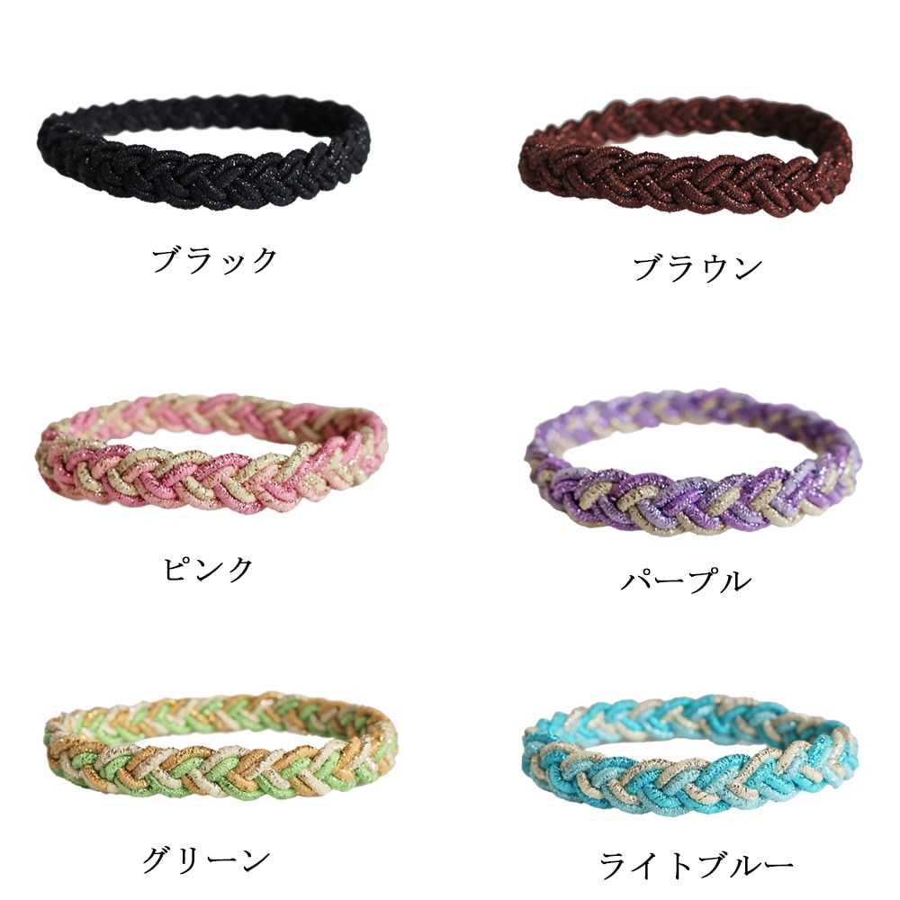 特許取得の日本製ラメ三つ編みヘアゴム／10色展開 | ヘアー
