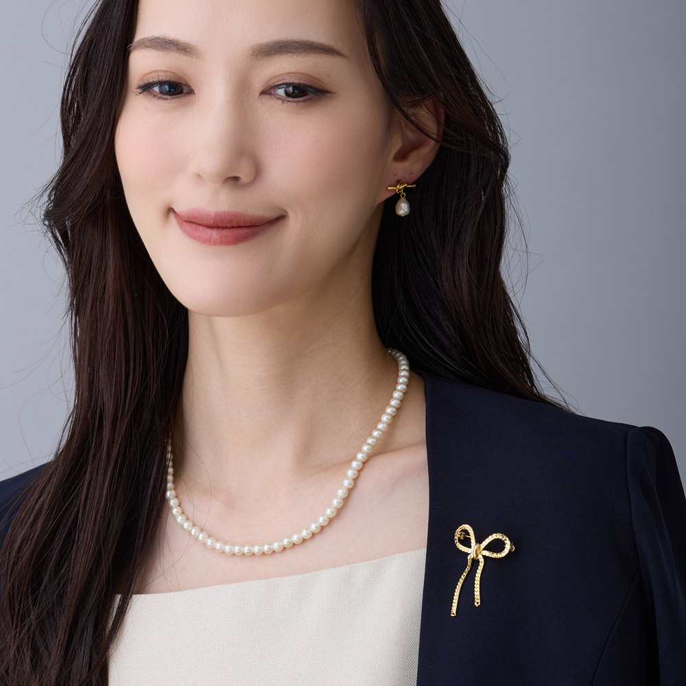 送料無料 日本製 リボンチェーンブローチ | ショールピン・ブローチ