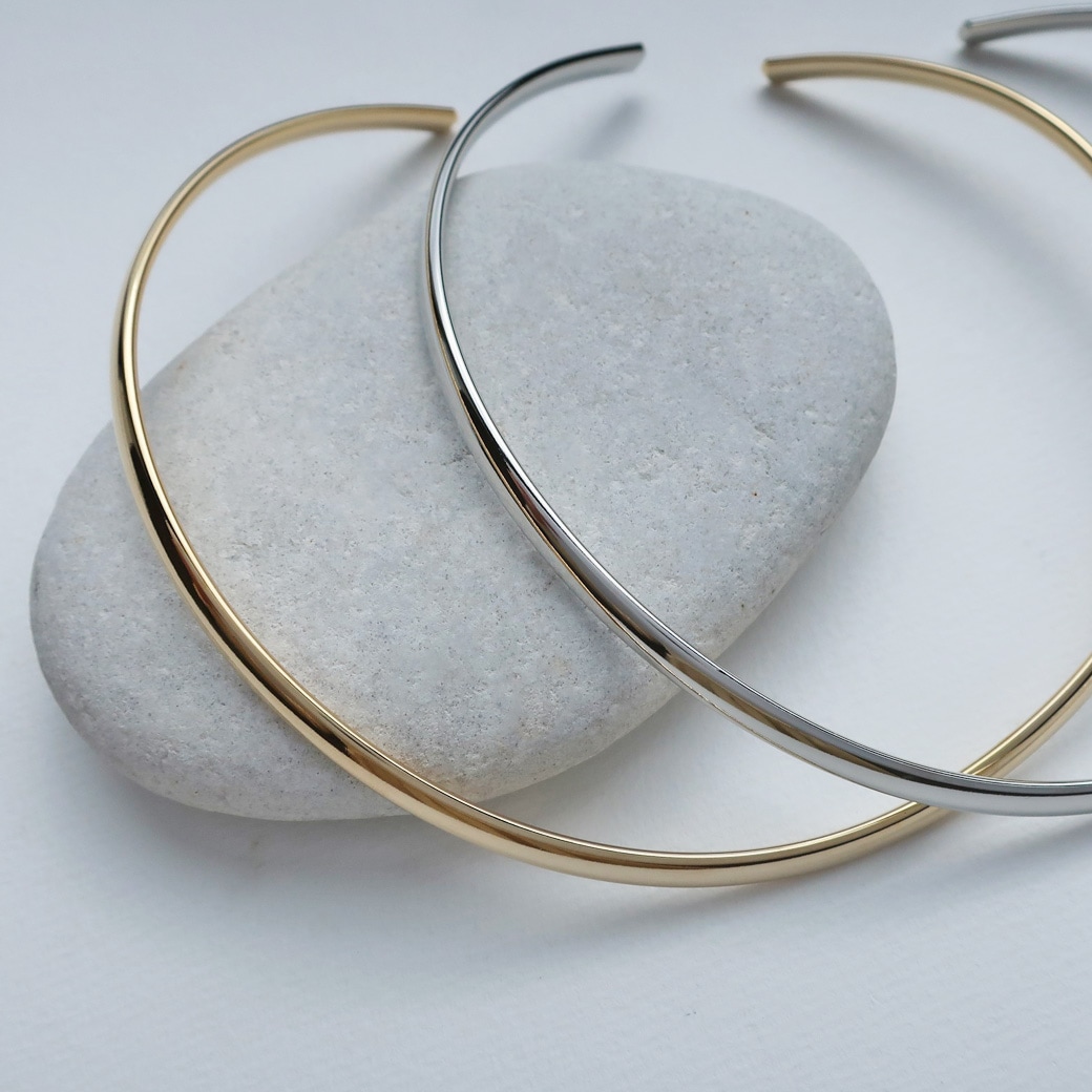 日本製 純国産 チョーカー ネックレス 金属アレルギー対応 18KGP