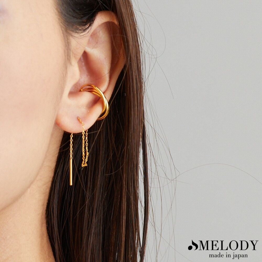 K18YG ロングスイングピアス 大特価K18YG⁄PG⁄WG0.6ctロングピアス ロング