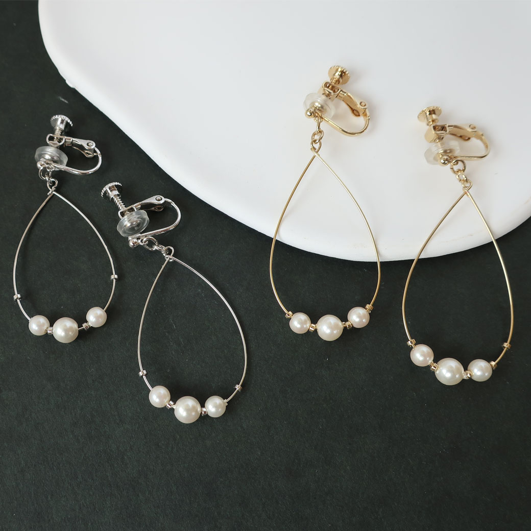 日本製 イティアドロップパールヤリング ピアス ネジバネ式 | ピアス