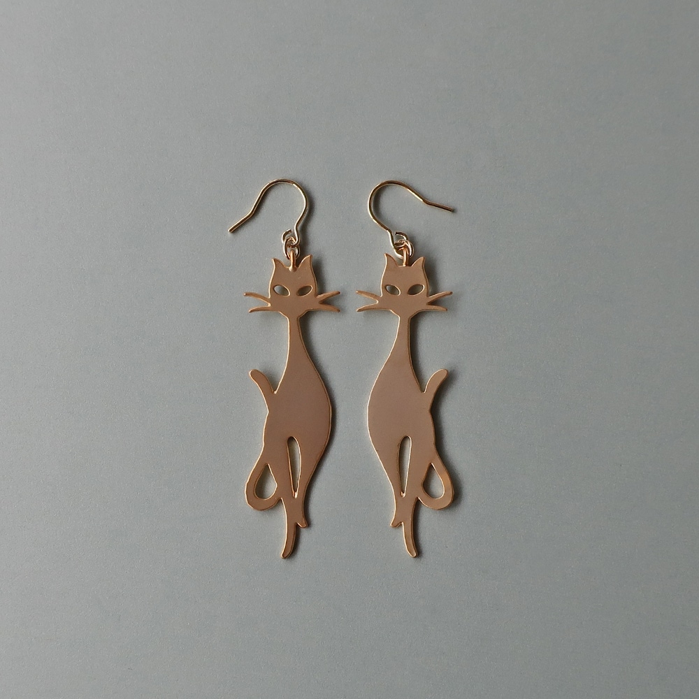 日本製 ねこ ネコ 猫 キャット イヤリング ピアス | イヤリング