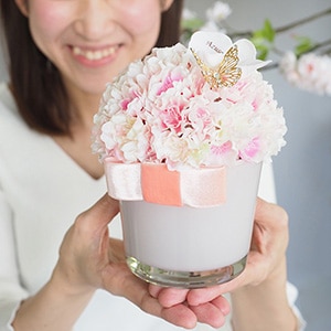 TV紹介・桜ピンクのフラワーギフト・エレガンスチェリー【誕生日・記念日】