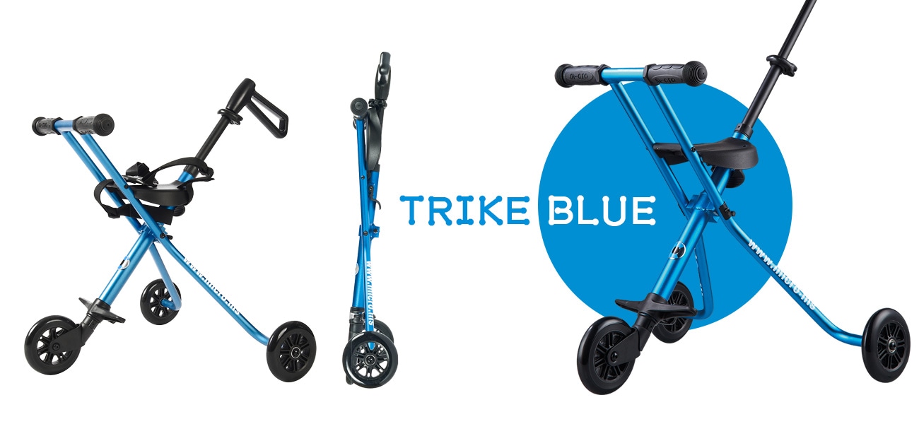 MicroBike 折りたたみ自転車 ブルー ベルトドライブ 12インチ Micro