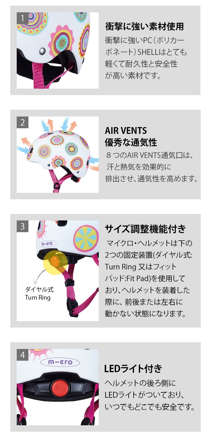 子供用ヘルメットLED Doodle Dot柄 [CE認証] - アクセサリー ｜キック