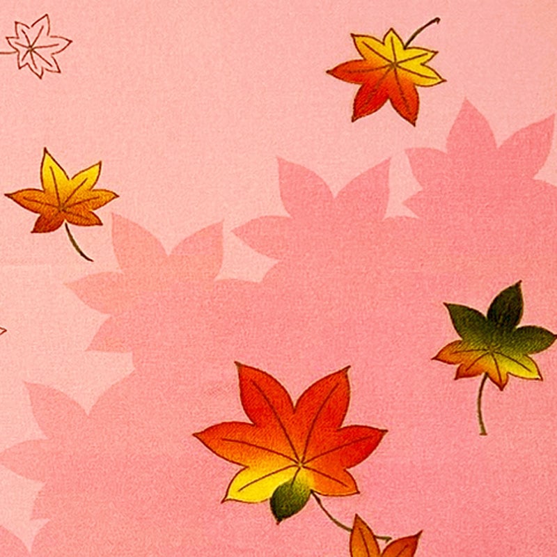 平井友禅工場 正絹ちりめん風呂敷 二巾 №5 「散紅葉（ちりもみじ  