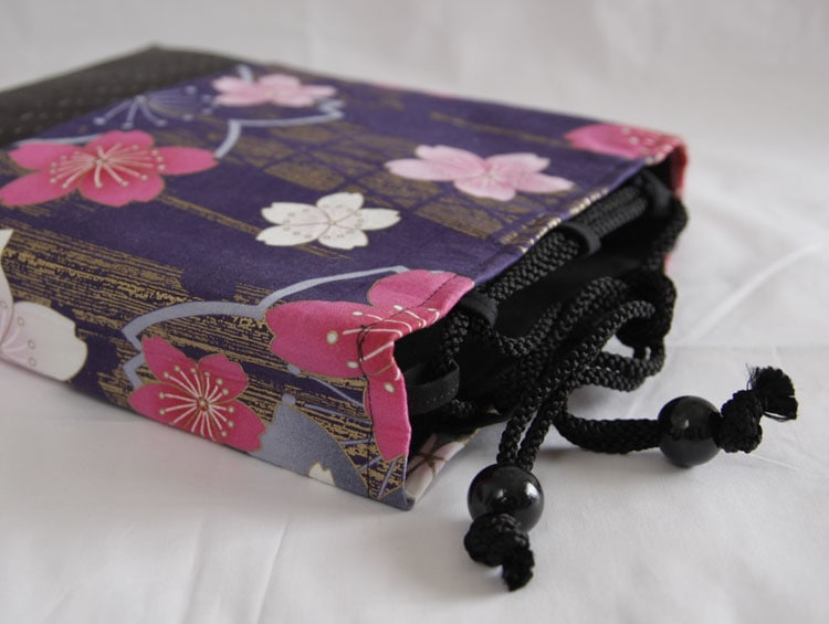 巾着袋 信玄袋【 桜浪漫巾着 紫 】
