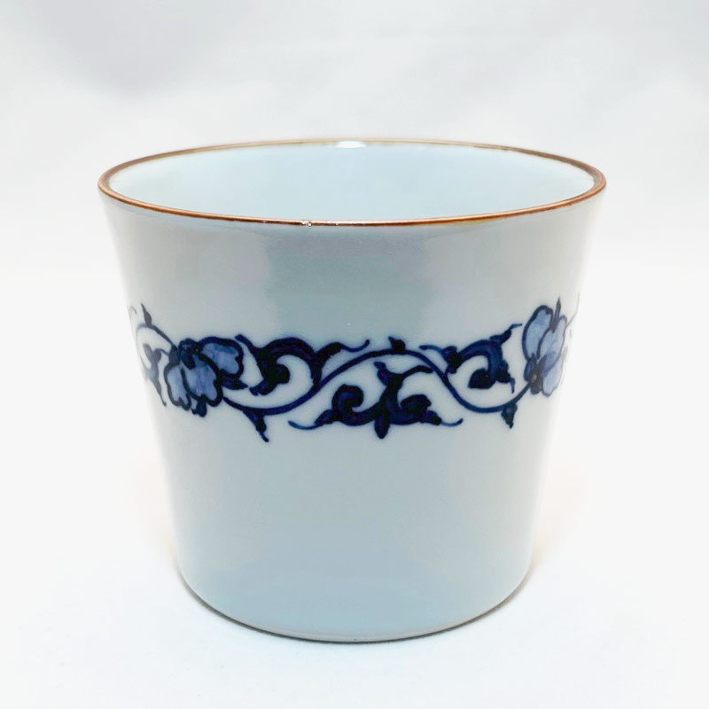 染付帯唐草蕎麦猪口 京焼清水焼 □双楽窯