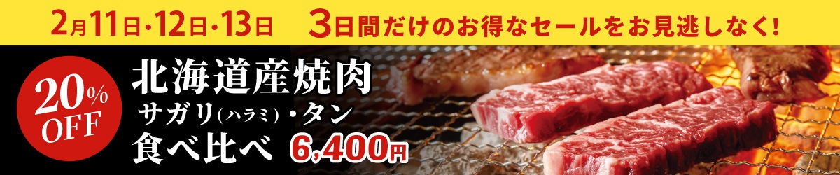 2月11日、12日、13日は20％OFF