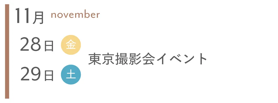 11月東京撮影会イベント