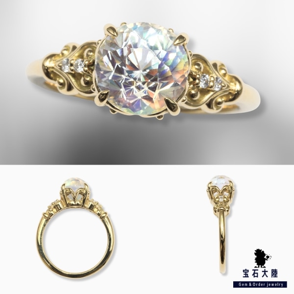 スペサタイトガーネット 2.21ct K18YG リング 9.5号