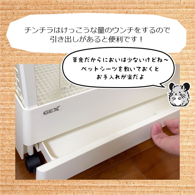 チンチラの金網じゃないケージ！ GEX クリアフロント70High チンチラに